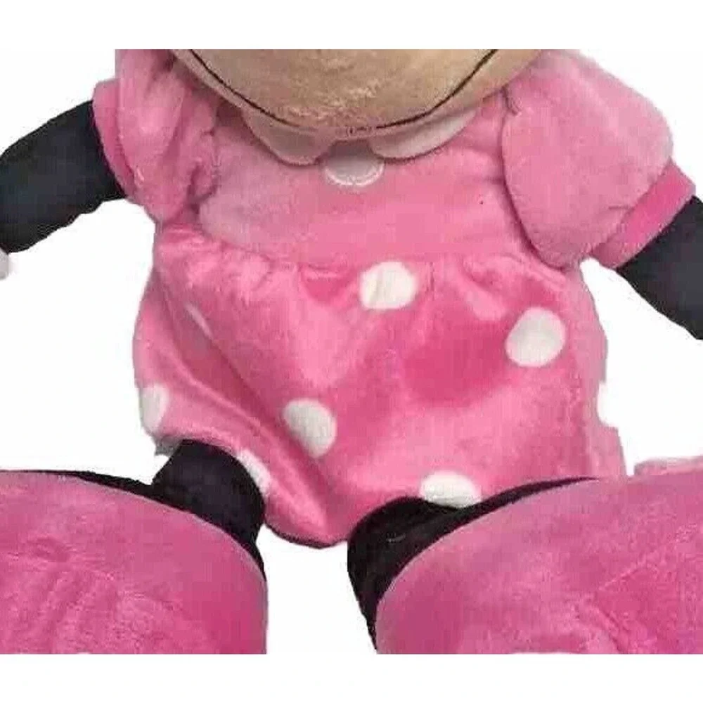 Disney Store Authentic Pink Minnie Mouse Stuffed Plush Toy Pink Dress Large 23